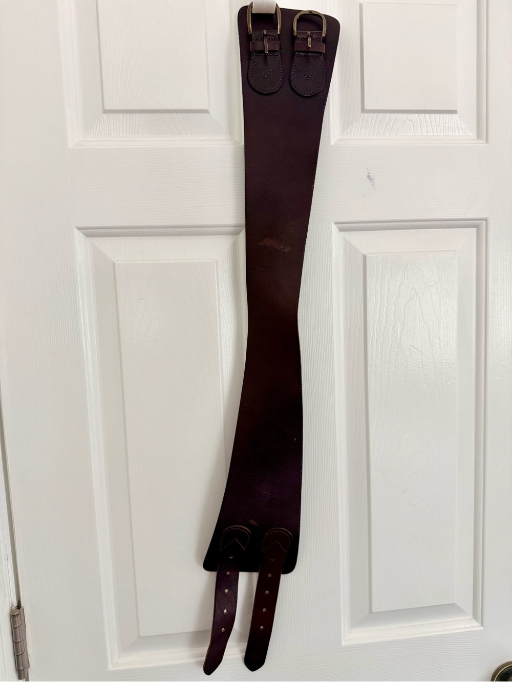 Linea Pelle Wide Double-Buckle Brown Leather Waist Belt size S - Picture 4 of 8